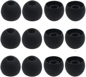 12PCS Large Size Replacement Ear Tips Earbud Eartip Ear Cap Ear Bud Tip for Powerbeats Pro, BeatsX, Senso, TOZO, Sony & Other Inner Hole 3.8mm Earbud in-Ear Headphones,Black,L