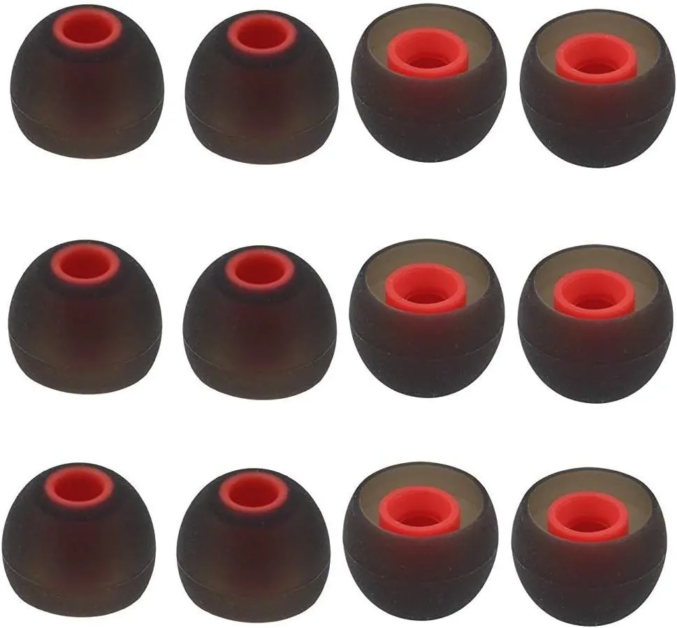 12PCS Replacement Ear Tips Earbuds Eartips Eargels Earpads Silicone Buds for Senso, TOZO, Sony & Other Inner Hole 3.8mm in-Ear Headphones [M]