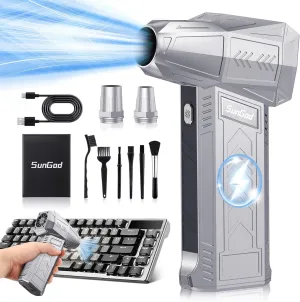180K RPM Super Power Electric Air Duster - Rechargeable Cordless Blower, 3-Gear Adjustable Cleaner for Keyboard, Car, Home & Outdoor - Canned Air Alternative