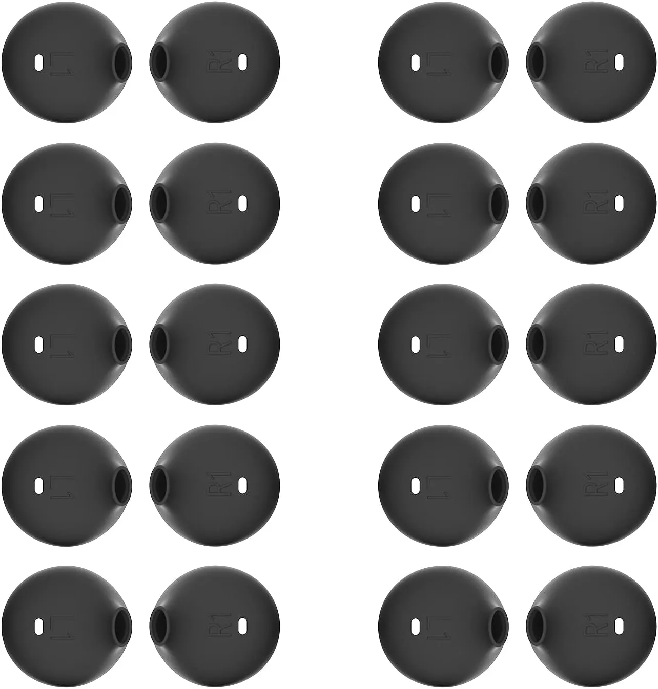 20 Pieces Silicon Replacement Earbuds Tips Cover Ear Gels Buds for Samsung Galaxy Note 5te 7/S7/S6/S6 Edge Earbuds Black
