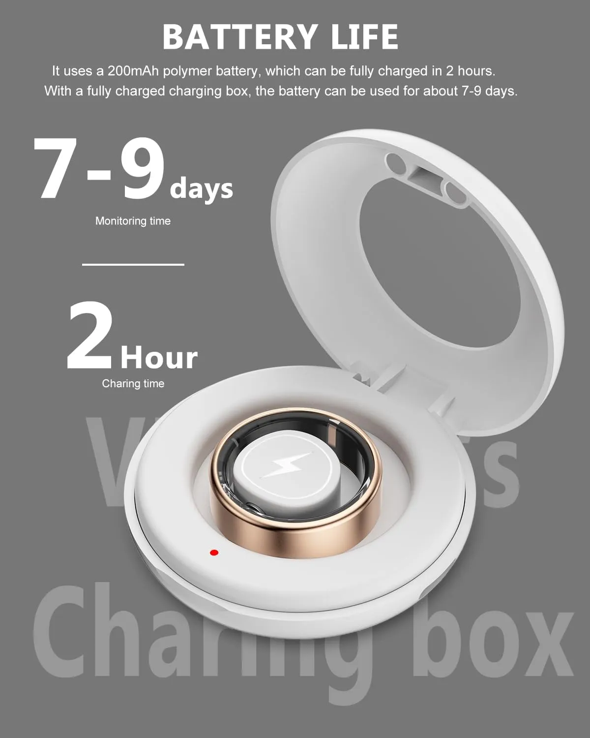 2025 New Smart Ring Health Tracker for Men Women - IP68 Waterproof Fitness Ring with Sleep Tracker/Heart Rate/Blood Oxygen/Steps/Distance/Calories,Air Gestures,Charging case Up to 7-Day