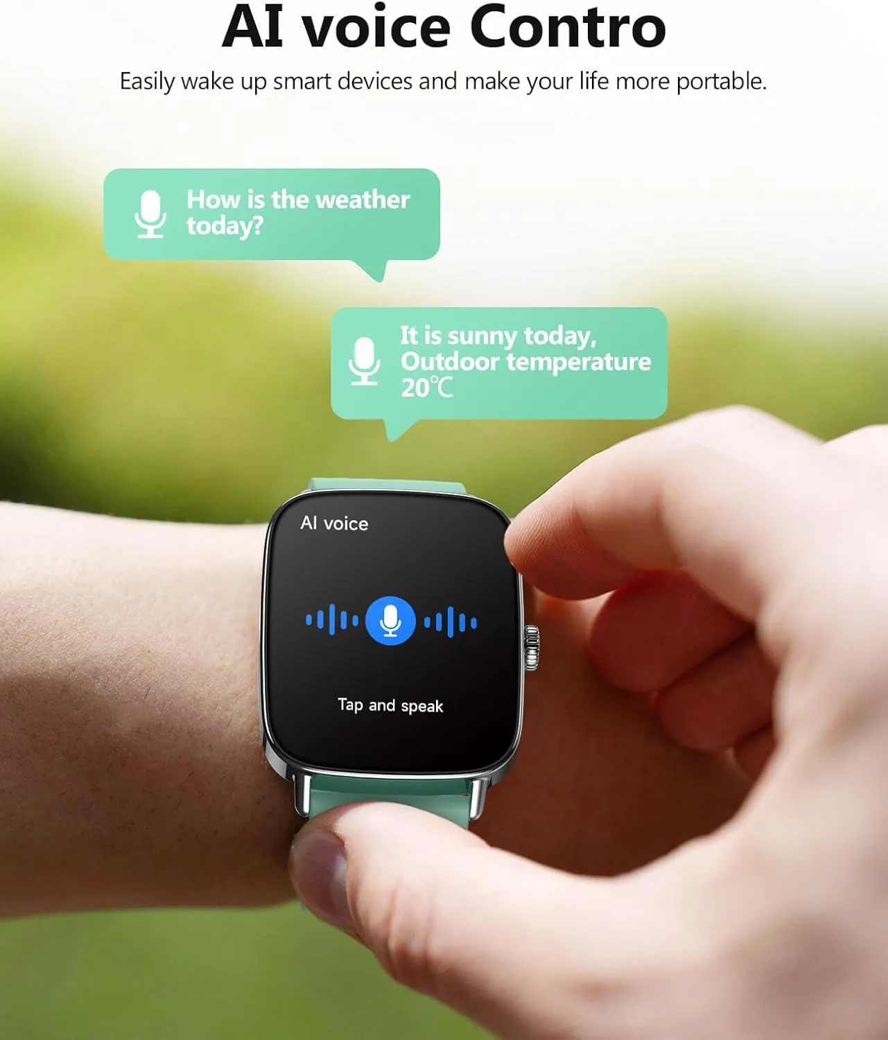 2025 Smart Watches for Men Women, 1.85" AI Voice Smartwatch, 24/7 Heart Rate Monitor, Stress/SpO2/Sleep Tracker, IP68 Waterproof, Weather, 100  Sports Fitness Tracker for Android iOS Green