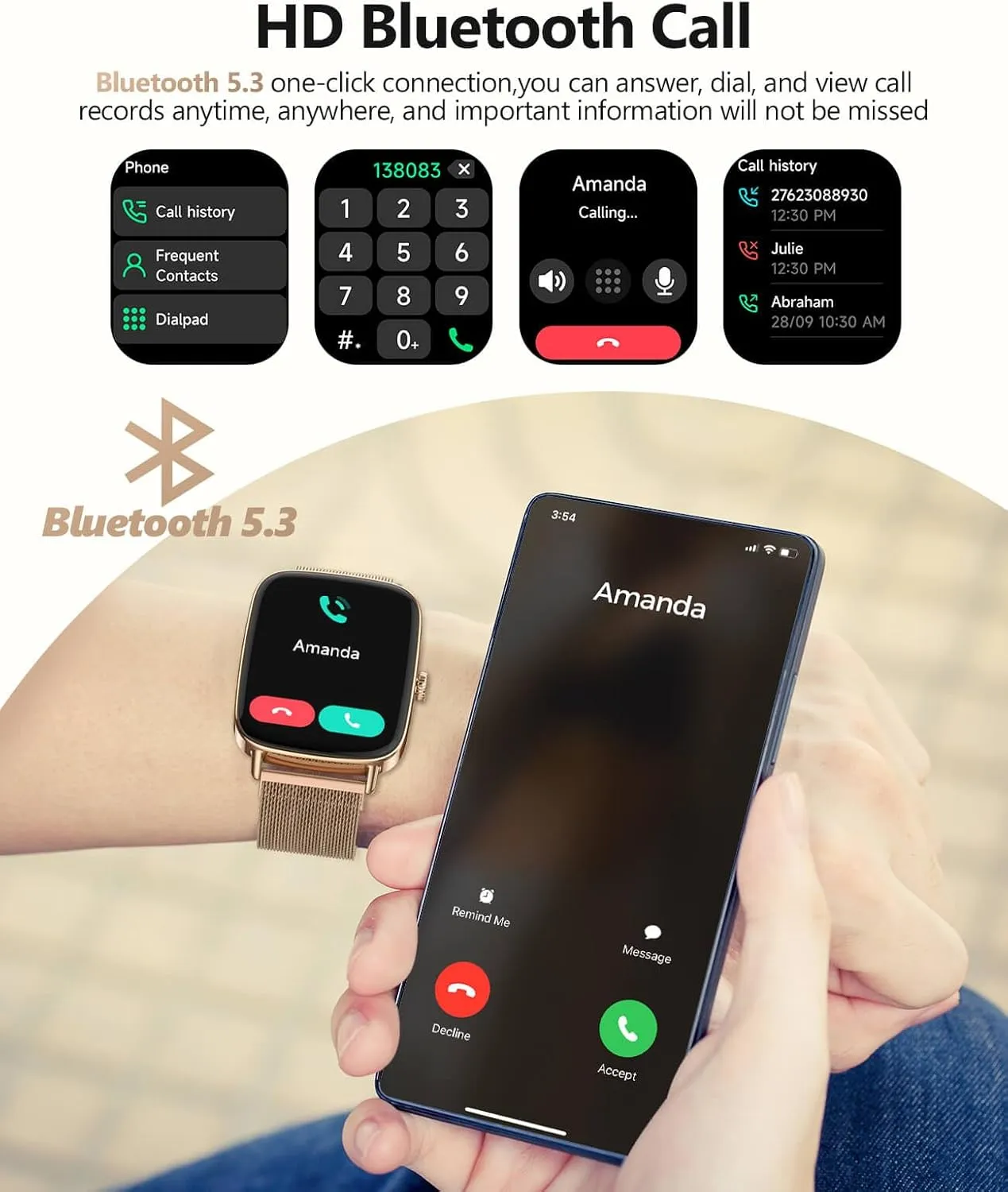 2025 Smart Watches for Women, 1.85" AI Voice Smartwatch, 24/7 Heart Rate Monitor, Stress/SpO2/Sleep Tracker, IP68 Waterproof, Weather, 100  Sports Fitness Tracker for Android iOS Gold Metal