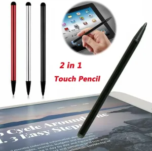 2pcs Black Stylus Pens for Universal Touch Screen Devices - Compatible with iPad, Samsung Galaxy, Smartphones