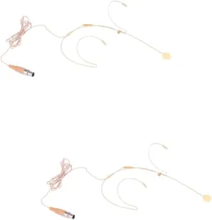2pcs Head-Mounted Condenser Mic Wired Headset for Amplifier Earset Mic for Singing Teaching Lectures Comfortable Design