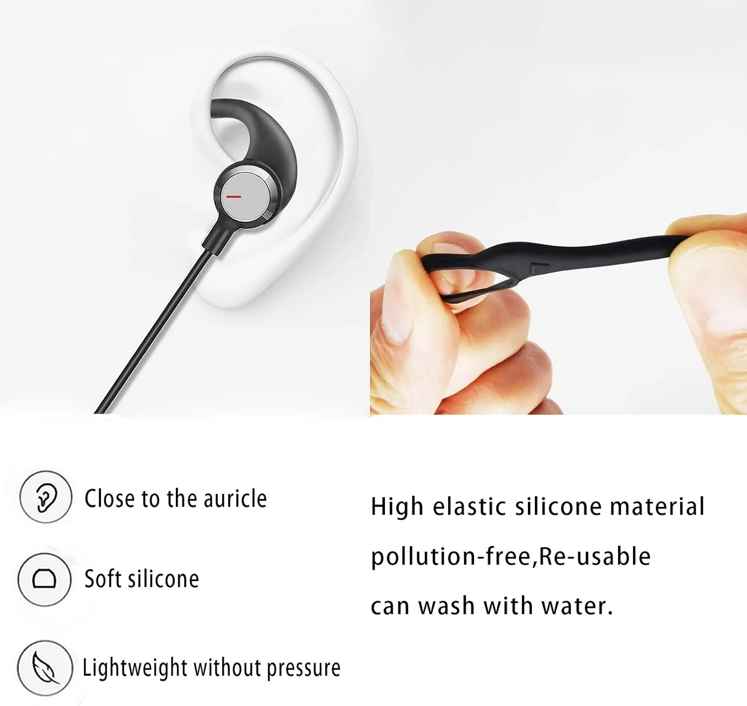 3 Pairs (LMS) Silicone Ear Tips for Beats Flex Beats X Earbuds Tips Replacement Silicone Wingtips Ear Hooks Ear Fins Stabilizer Ear Tips for JayBird X4 X3 etc.3 Pairs (M)