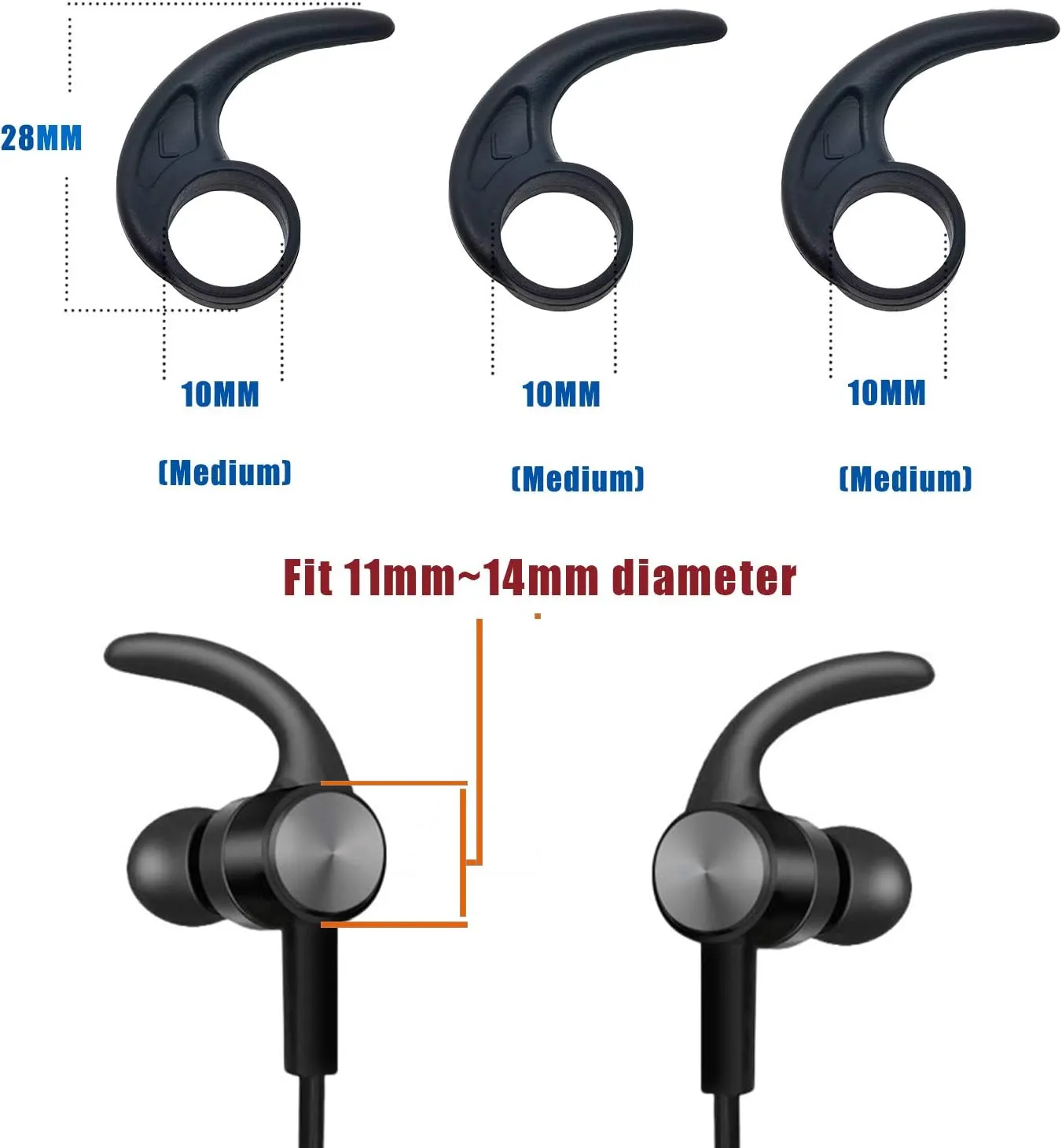 3 Pairs (LMS) Silicone Ear Tips for Beats Flex Beats X Earbuds Tips Replacement Silicone Wingtips Ear Hooks Ear Fins Stabilizer Ear Tips for JayBird X4 X3 etc.3 Pairs (M)
