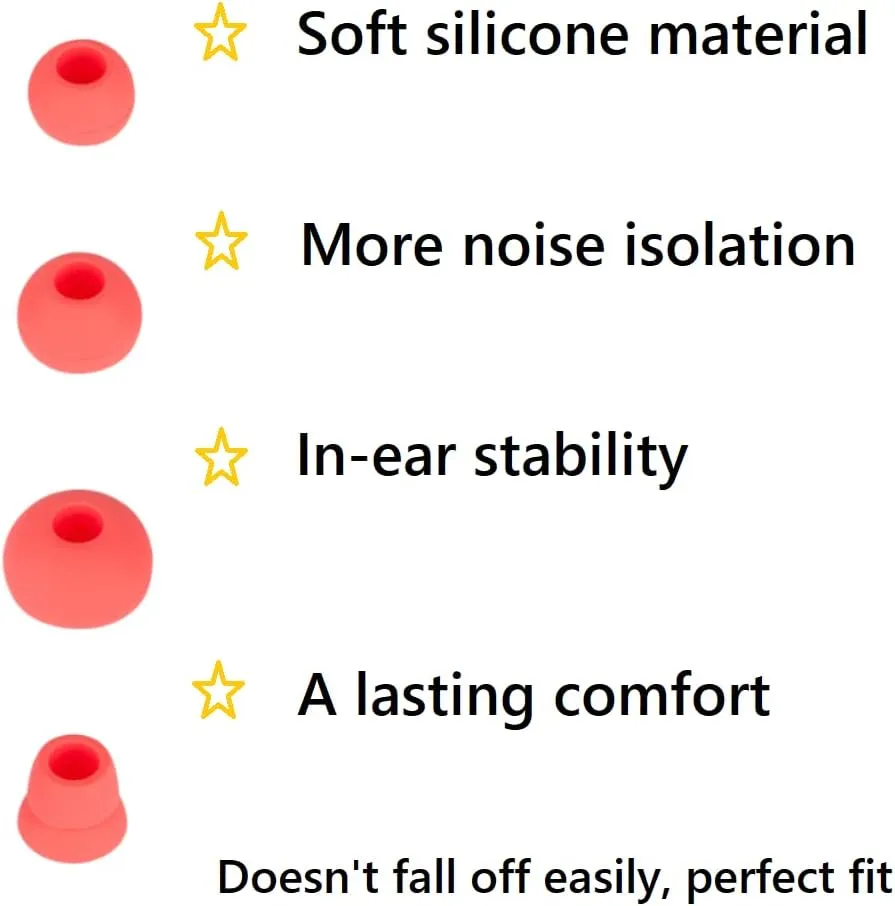 4 Pairs Earbud Replacement Pieces Silicone Earbud Tips Compatible with Beats Powerbeats 3 Powerbeats 2 Wireless in-Ear Earphones,(S/M/L, and Double Flange) Psychedelic Red