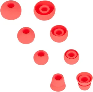 4 Pairs Earbud Replacement Pieces Silicone Earbud Tips Compatible with Beats Powerbeats 3 Powerbeats 2 Wireless in-Ear Earphones,(S/M/L, and Double Flange) Psychedelic Red