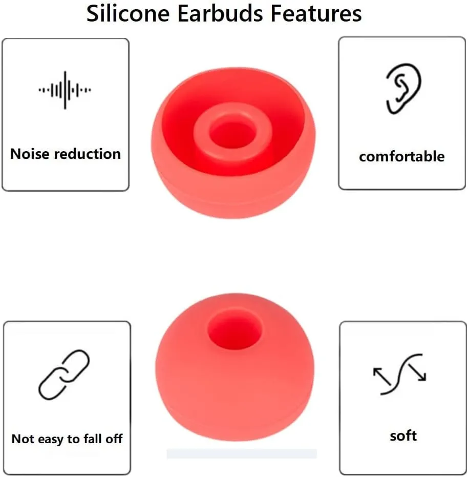 4 Pairs Earbud Replacement Pieces Silicone Earbud Tips Compatible with Beats Powerbeats 3 Powerbeats 2 Wireless in-Ear Earphones,(S/M/L, and Double Flange) Psychedelic Red