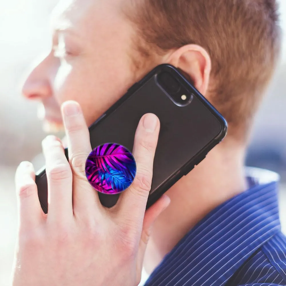 (6 Pack Collapsible Cell Phone Grip for Smartphones,Mobile Expanding Cellphone Holder Kicktand for Phone - Colorful Pink Purple