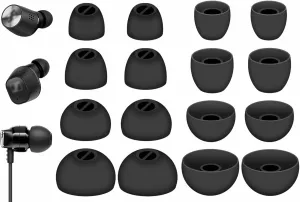 8 Pairs Compatible with Sennheiser CX Plus/Momentum 2 Ear Tips, XS/S/M/L 4 Size Replacement Soft Flexible Silicone Eartips Earbuds Accessories Compatible with Sennheiser CX 300S - Black