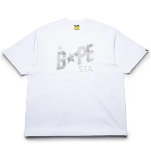 A Bathing Ape Floral Solid Camo Bape Sta Logo Tee - White