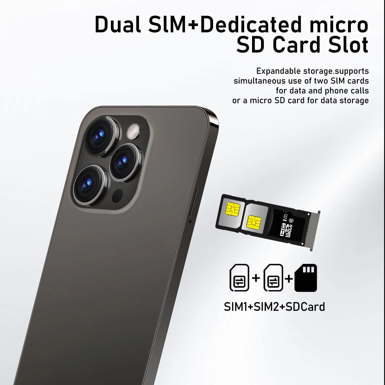 A14ProMax Unlocked Cell Phones 5G Smartphone,Android 13 Cell Phones Snapdragon 8Gen2 6.8" HD Screen 13MP 50MP 6800mAh Support Dual SIM Fingerprint Lock GPS Face ID (8GB 256GB, Black)