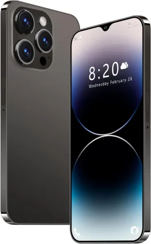 A14ProMax Unlocked Cell Phones 5G Smartphone,Android 13 Cell Phones Snapdragon 8Gen2 6.8" HD Screen 13MP 50MP 6800mAh Support Dual SIM Fingerprint Lock GPS Face ID (8GB 256GB, Black)