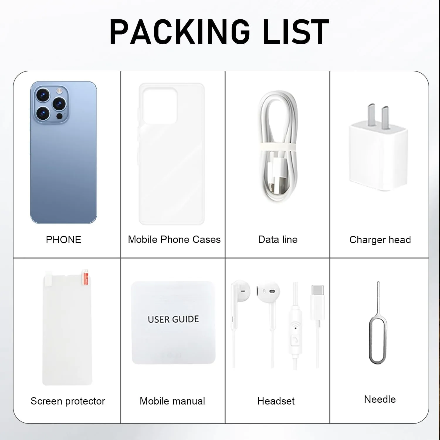 A14ProMax Unlocked Cell Phones 5G Smartphone,Android 13 Cell Phones Snapdragon 8Gen2 6.8" HD Screen 13MP 50MP 6800mAh Support Dual SIM Fingerprint Lock GPS Face ID (8GB 256GB, Blue)