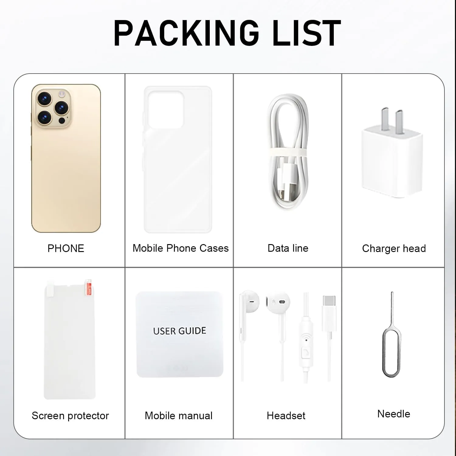 A14ProMax Unlocked Cell Phones 5G Smartphone,Android 13 Cell Phones Snapdragon 8Gen2 6.8" HD Screen 13MP 50MP 6800mAh Support Dual SIM Fingerprint Lock GPS Face ID (8GB 256GB, Gold)