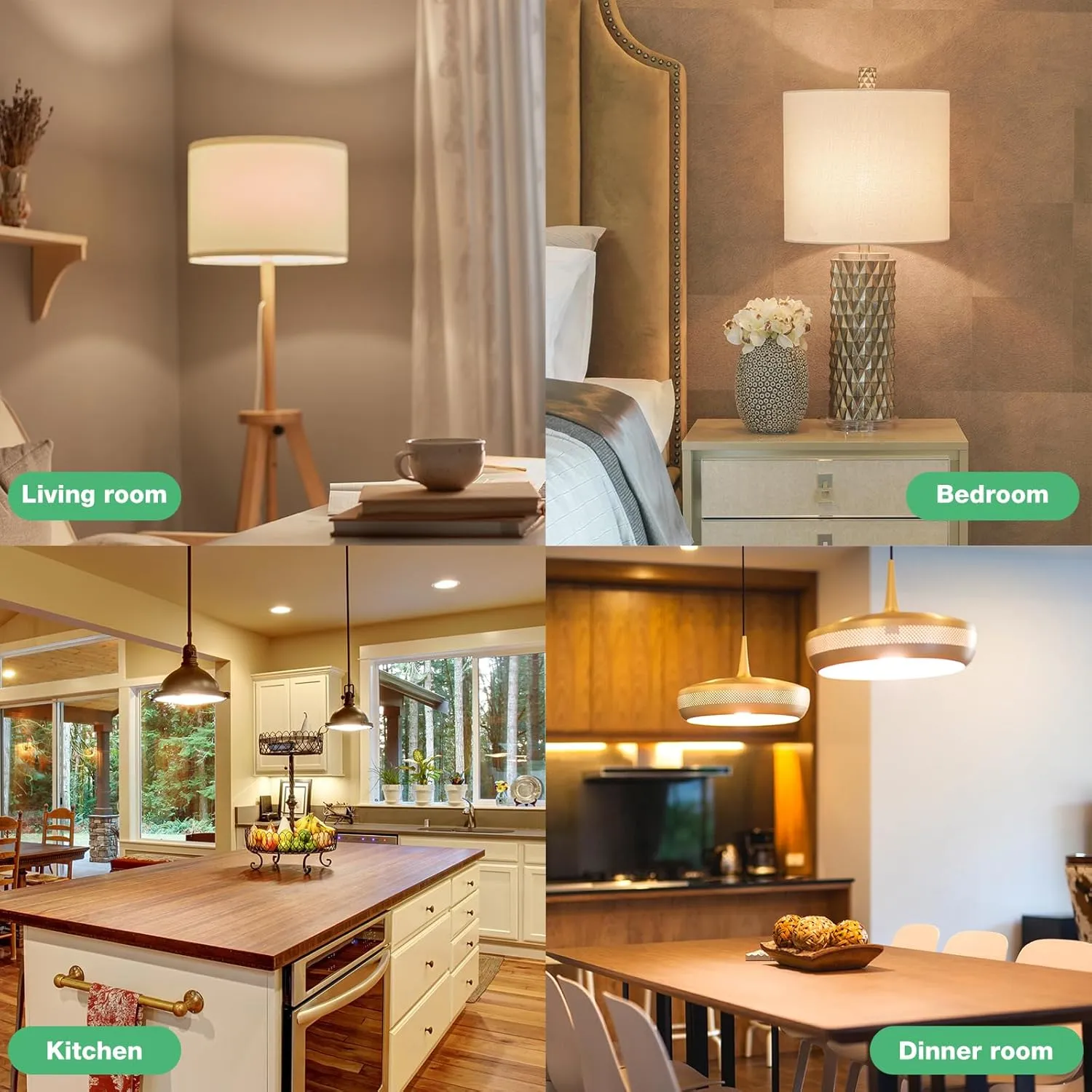 A19 LED Light Bulbs, 60 Watt Equivalent LED Bulbs, Daylight 5000K, 800 Lumens, E26 Standard Base, Non-Dimmable, 8.5W Warm White LED Bulbs for Bedroom Living Room,3 Pack