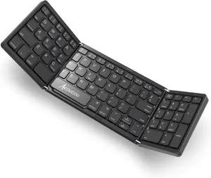 Acoucou Foldable Bluetooth Keyboard with Number Pad, Portable Folding Wireless with Numeric Keypad, Mini Size Travel for Phones/Laptops/Tablets, fit for iOS Windows Android Systems