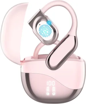 AI Language Translator Earbuds, OWS Real-Time 3-in-1 Translation Earbuds 144 Languages & Accents, Translation Device for Travel Business Learning, Pink