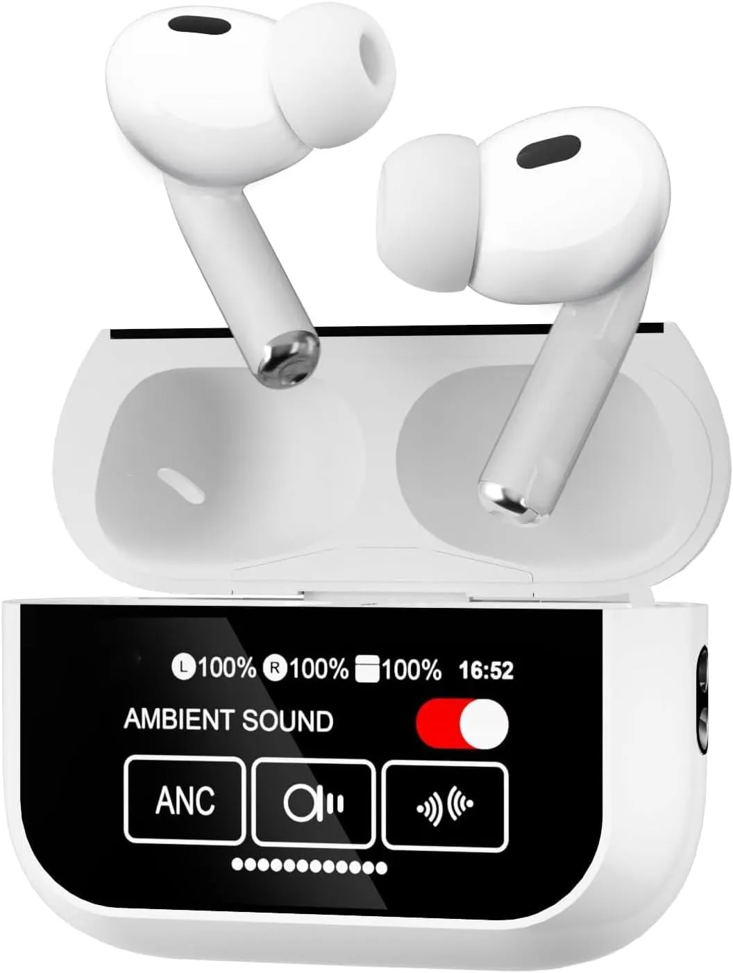 Ai Translation Earbuds Real Time 144-Language Translator Earbuds with Accent Support and 8-Language Offline Translator Device Two Way Translation Headphones for Language Learning Travel Business White