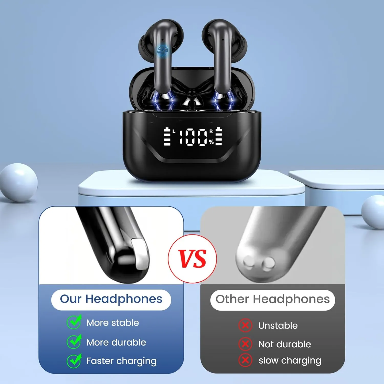 AI Translation Earbuds Real Time, 3 in 1 Language Translator Earbuds in Real Time 144 Languages & Accents, Translation Headphones Wireless Bluetooth Earbuds APP (Black, Small)