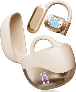 AI Translation Earbuds Real Time for iPhone and Android, 144 Language Translator Earbuds 3-in-1 Translation Headphones Translating Earbuds Device for Travel Business Learning with Charging Case (Gold)