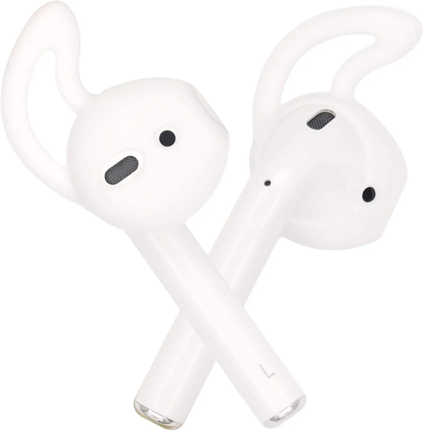 ALXCD Ear Tips Compatible with AirPods Headset MMEF2AM/A, 6 Pairs Anti-Slip Silicone Ear Tips Earbud Cover, Compatible with AirPods 1 Air Pod 2 Sport, 6 Pairs, White
