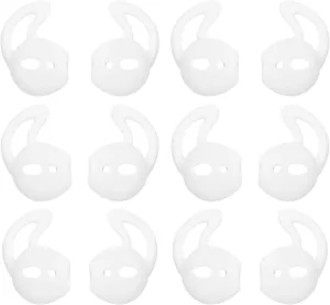 ALXCD Ear Tips Compatible with AirPods Headset MMEF2AM/A, 6 Pairs Anti-Slip Silicone Ear Tips Earbud Cover, Compatible with AirPods 1 Air Pod 2 Sport, 6 Pairs, White