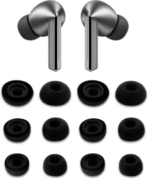ALXCD Ear Tips Compatible with Galaxy Buds 3 Pro Earbuds SM-R630N, 6 Pairs S/M/L Sizes Ear Tips Replacement Silicone Earbuds Tips, Compatible with Galaxy Buds 3 Pro SM-630N 6 Pairs Black