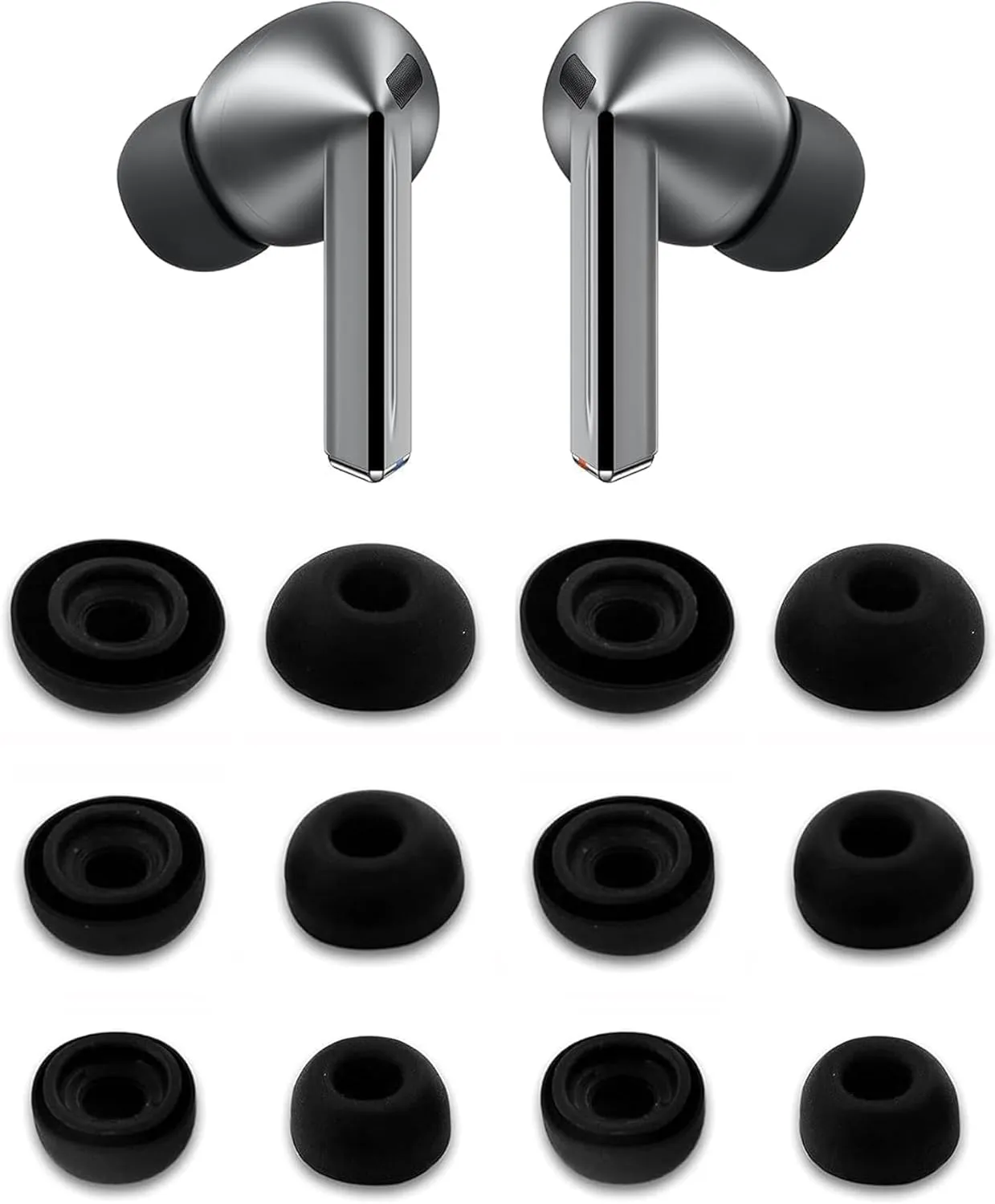 ALXCD Ear Tips Compatible with Galaxy Buds 3 Pro Earbuds SM-R630N, 6 Pairs S/M/L Sizes Ear Tips Replacement Silicone Earbuds Tips, Compatible with Galaxy Buds 3 Pro SM-630N 6 Pairs Black