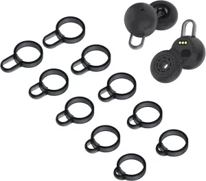 ALXCD EarHook Ring Supporters Compatible with Sony Linkbuds Earbuds, 5 Pairs 5 Sizes Soft Silicone Ear Ring Supporters Earbuds Hooks, Compatible with Sony Linkbuds, 5 Pairs Black