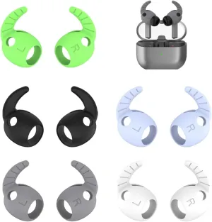 ALXCD Earhooks Compatible with Galaxy Buds 3 Pro Earbuds 2024 New, 5 Pairs M Size Soft Silicone Ear Hooks EarFin, Compatible with Galaxy Buds 3 Pro SM-R630, Black/White/Gray/Blue/Green