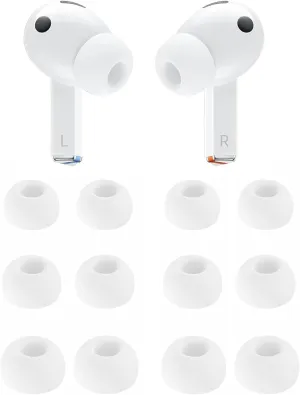 ALXCD Eartips Compatible with Galaxy Buds 3 Pro SM-R630N Earbuds, 6 Pairs S/M/L Sizes Silicone Ear Tips Earbuds Replacement Tips, Compatible with Galaxy Buds 3 Pro SM-R630 6 Pairs White sml