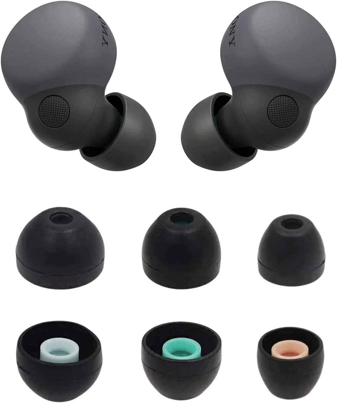 ALXCD Eartips Compatible with Sony LinkBuds S Earbuds WFLS900N/B, S/M/L 3 Sizes 3 Pairs Soft Silicone Ear Tips Earbuds Replacement Tips, Compatible with LinkBuds S, Black sml