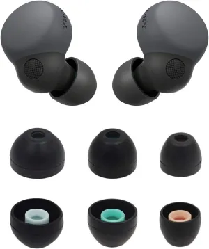 ALXCD Eartips Compatible with Sony LinkBuds S Earbuds WFLS900N/B, S/M/L 3 Sizes 3 Pairs Soft Silicone Ear Tips Earbuds Replacement Tips, Compatible with LinkBuds S, Black sml