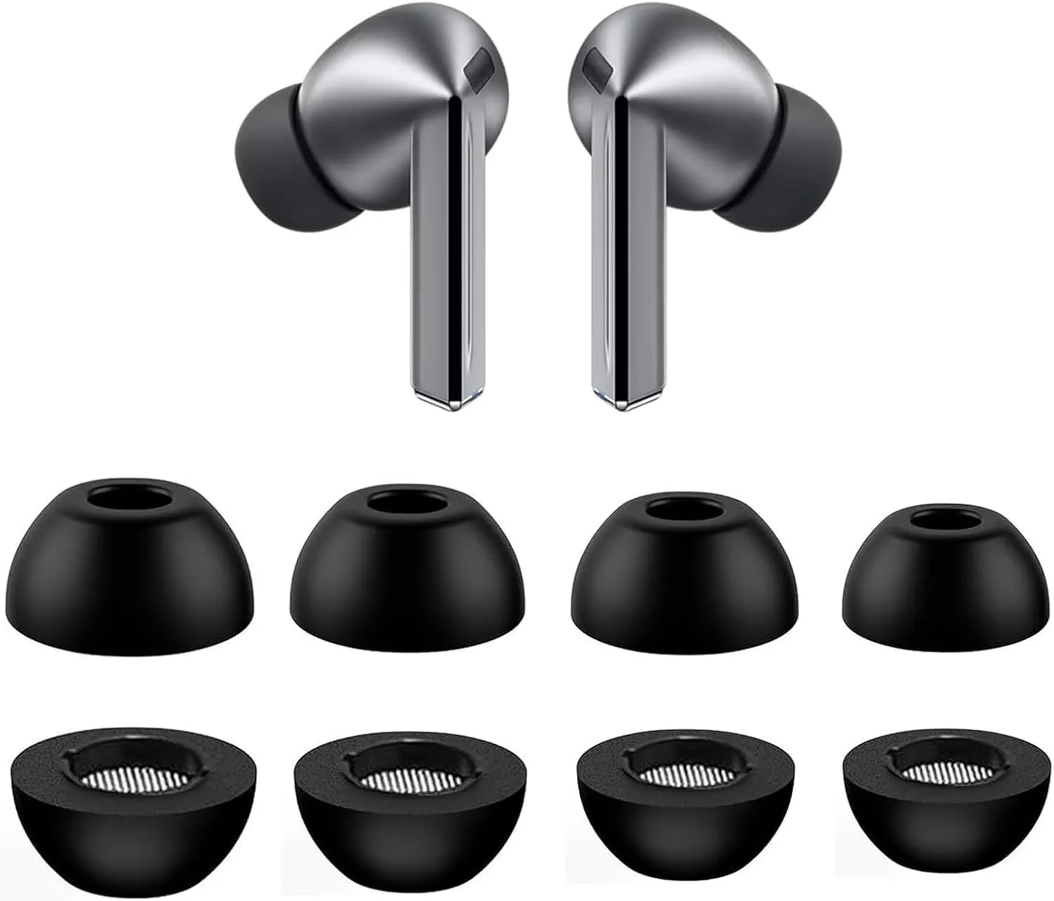ALXCD Foam Ear Tips Compatible with Galaxy Buds 3 Pro SM-R630N, S/M/L/XL 4 Pairs Soft Memory Foam Earbuds Tips, Compatible with Galaxy Buds 3 Pro SM-630N 4 Pairs SMLXL