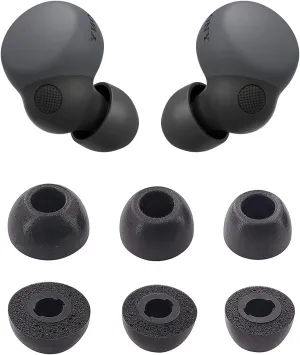ALXCD Foam Eartips Compatible with Sony LinkBuds S WFLS900N/B Earbuds, S/M/L 3 Sizes 3 Pairs Soft Memory Foam Ear Tips Earbuds Replacement Foam Ear Tips, Compatible with LinkBuds S, Black sml