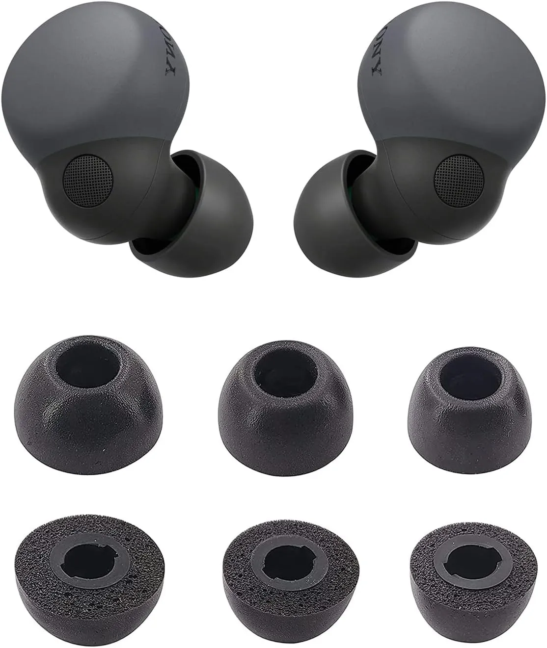 ALXCD Foam Eartips Compatible with Sony LinkBuds S WFLS900N/B Earbuds, S/M/L 3 Sizes 3 Pairs Soft Memory Foam Ear Tips Earbuds Replacement Foam Ear Tips, Compatible with LinkBuds S, Black sml