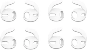 ALXCD Sport Ear Tips Compatible with Galaxy Buds 3 Earbuds SM-R530NZAFXAR, 4 Pairs Sport Anti-Slip Eartips Replacement Silicone Earbuds Tips, Compatible with Galaxy Buds 3 SM-530N 4 Pairs White