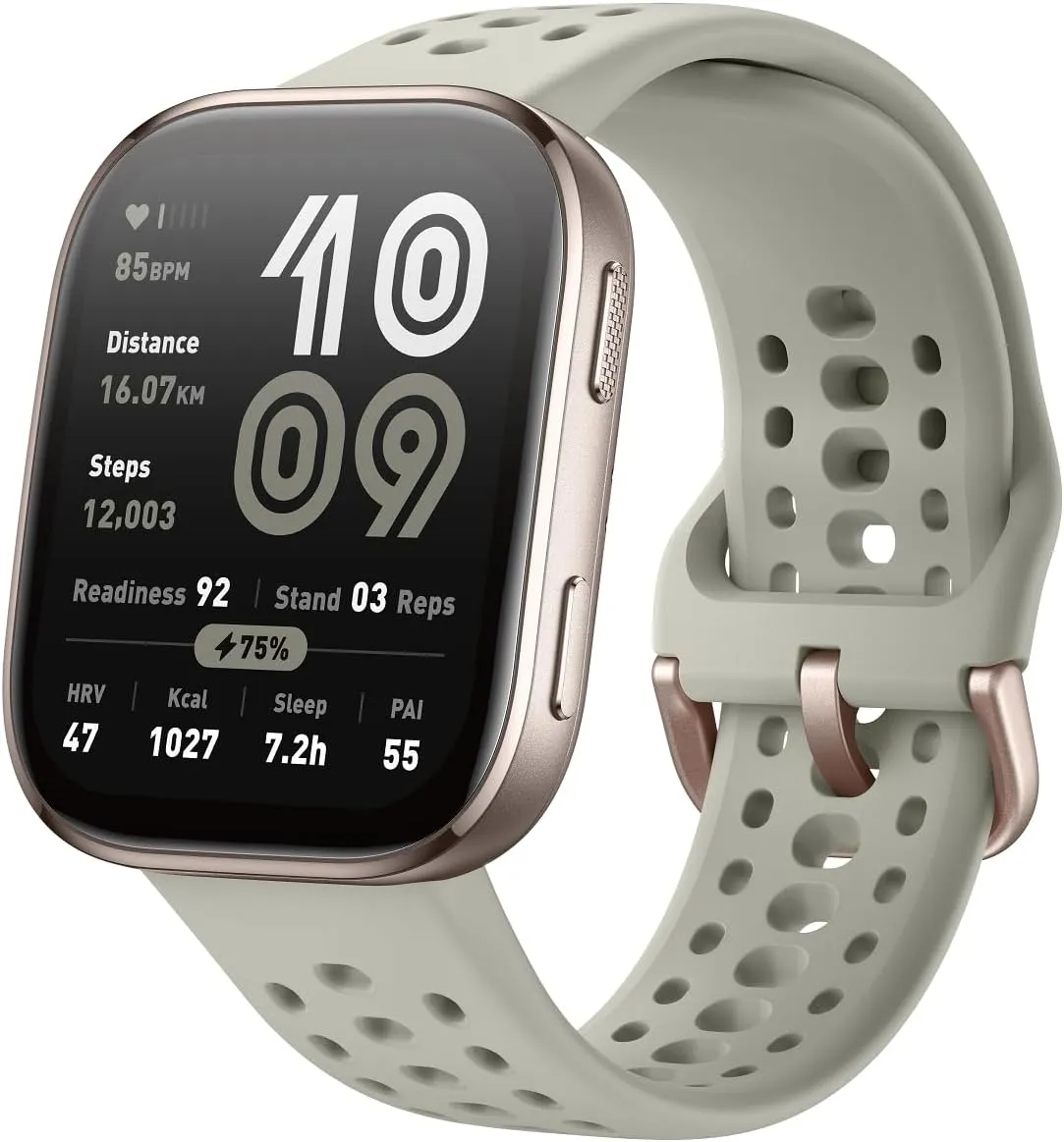 Amazfit Bip 6 Smart Watch 46mm, 14 Day Battery, 1.97" AMOLED Display, GPS & Free Maps, AI, Bluetooth Call & Text, Health, Fitness & Sleep Tracker, 140  Workout Modes, 5 ATM Water-Resistance, Stone
