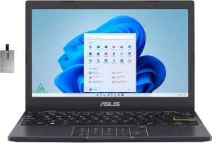 ASUS 2022 11.6" HD Laptop, Intel Celeron N4020 Processor, 4GB RAM, 64GB eMMC Flash Memory, Intel HD Graphics, HD Webcam, Star Black, 1-Year Office, Win11 S, 32GB SnowBell USB Card