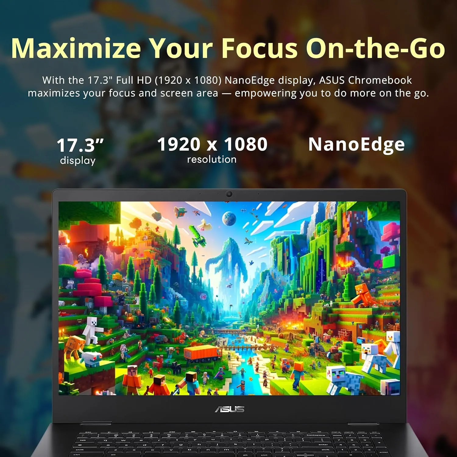 ASUS Chromebook CX1700 17.3" FHD Laptop, Intel Celeron N4500 Processor, 4GB RAM, 128GB eMMC Flash Memory, Intel UHD Graphics, 720P Webcam, Wi-Fi 6, Bluetooth, Chrome OS, Gray (Renewed)