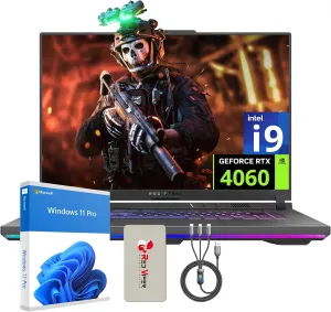 ASUS ROG Strix G16 16" QHD 240Hz Gaming Laptop, Intel i9-14900HX, NVIDIA GeForce RTX 4060, 32GB DDR5 RAM, 2TB PCIe SSD, RGB Backlit Keyboard, Gray, Windows 11 Pro, 128GB Docking Station Set