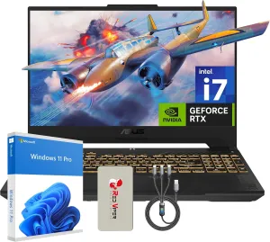 ASUS TUF F15 15.6" 144Hz FHD Gaming Laptop, Intel i7-13620H, NVIDIA GeForce RTX 4070, 16GB DDR5 RAM, 1TB PCIe SSD, RGB Backlit Keyboard, Mecha Grey, Win 11 Pro, 128GB Docking Station Set