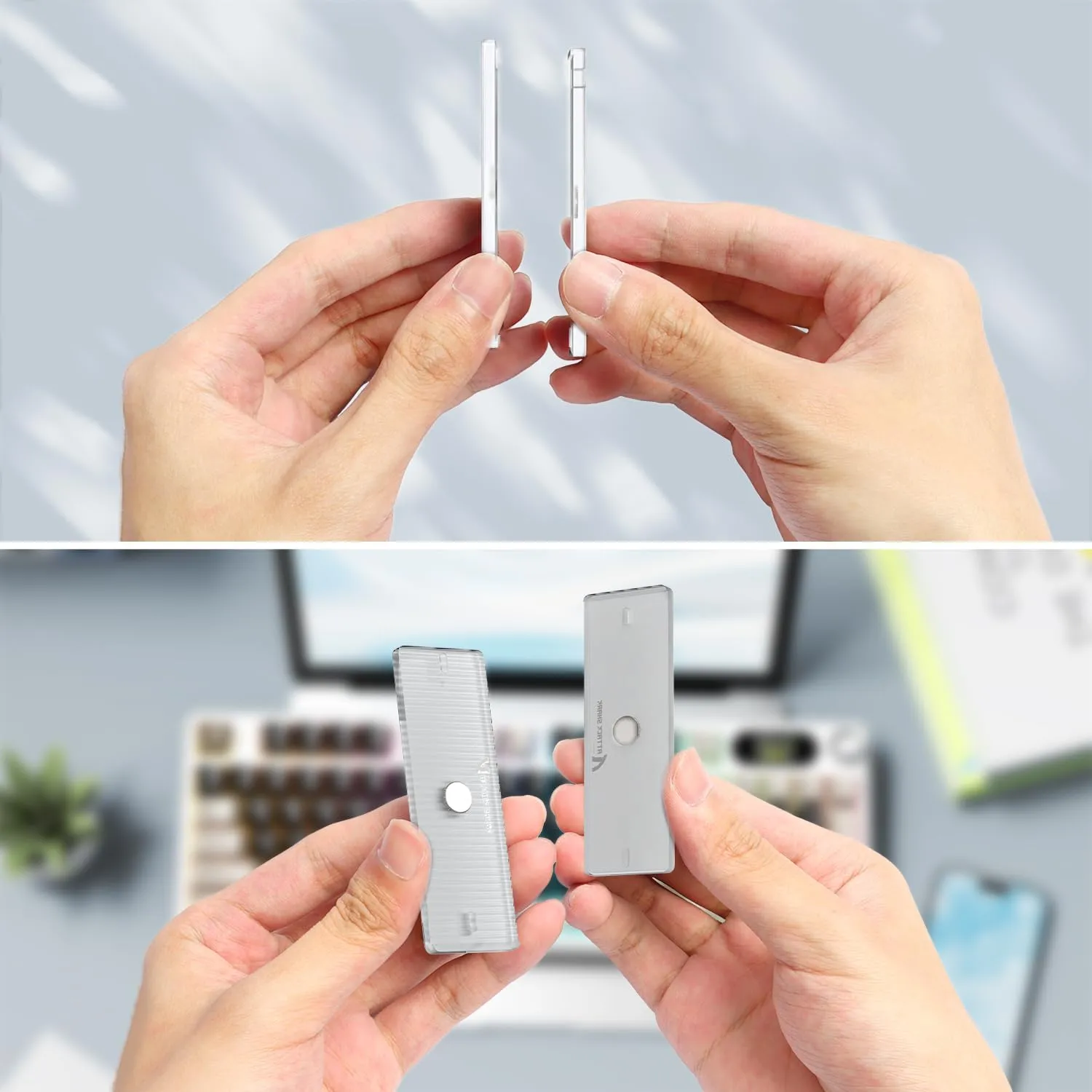 Attack Shark Laptop Mount for Desk, Suitable for External Keyboards AK820, F75, R65, X68, K85, etc. Ultra-Light Magnetic Clear Computer Stand, Suitable for MacBook Air/Pro, Lenovo, HP, DellWhite