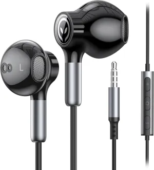 BENEWY Wired Earbuds with Microphone, Wired Earphones in-Ear Headphones, Volume Control, Powerful Bass and Clear Audio, 3.5mm Jack Earbuds for iPhone, iPad, Laptop, Computer, MP3