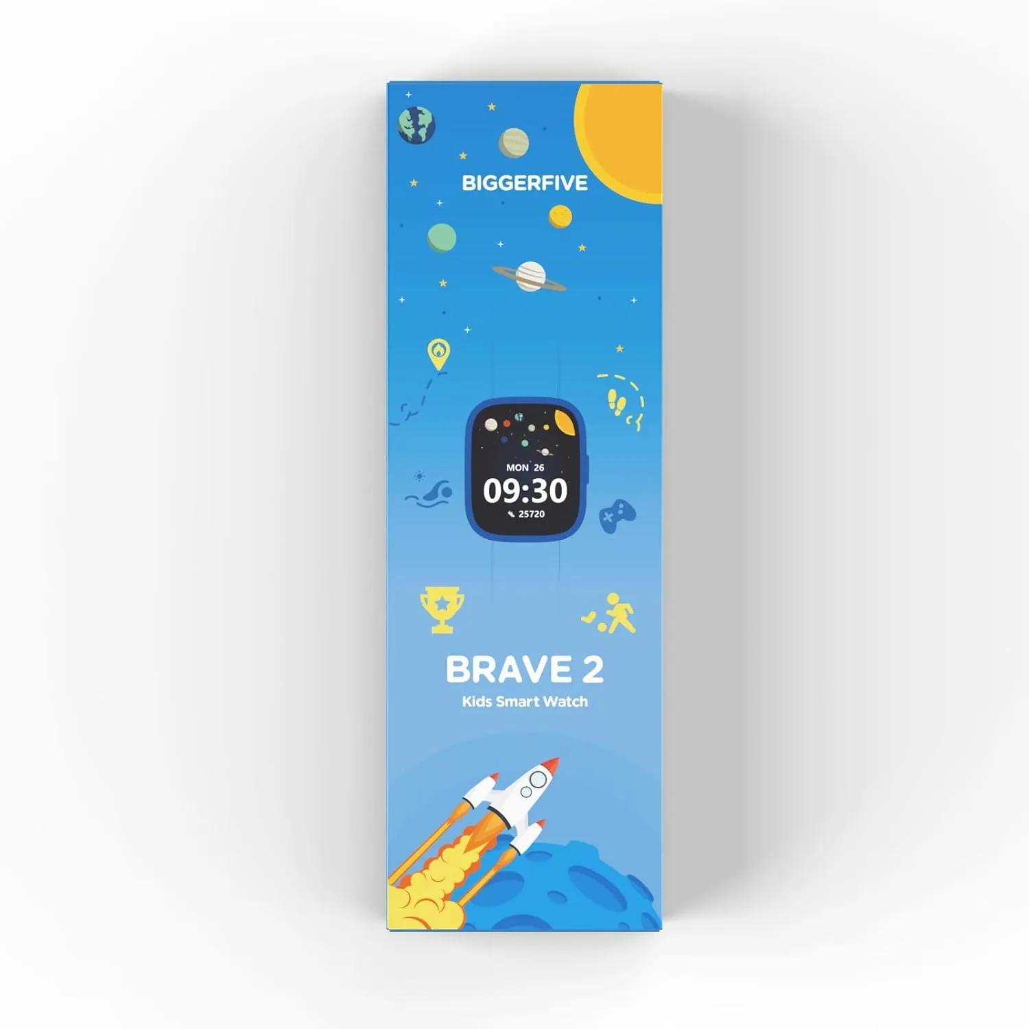 BIGGERFIVE Smart Watch for Kids, 1.8" Fitness Tracker Watch Pedometer, Heart Rate, Sleep Monitor, IP68 Waterproof, Calorie Step Counter, Puzzle Game with/Without APP for Girls Teens 5-16, 2 Straps