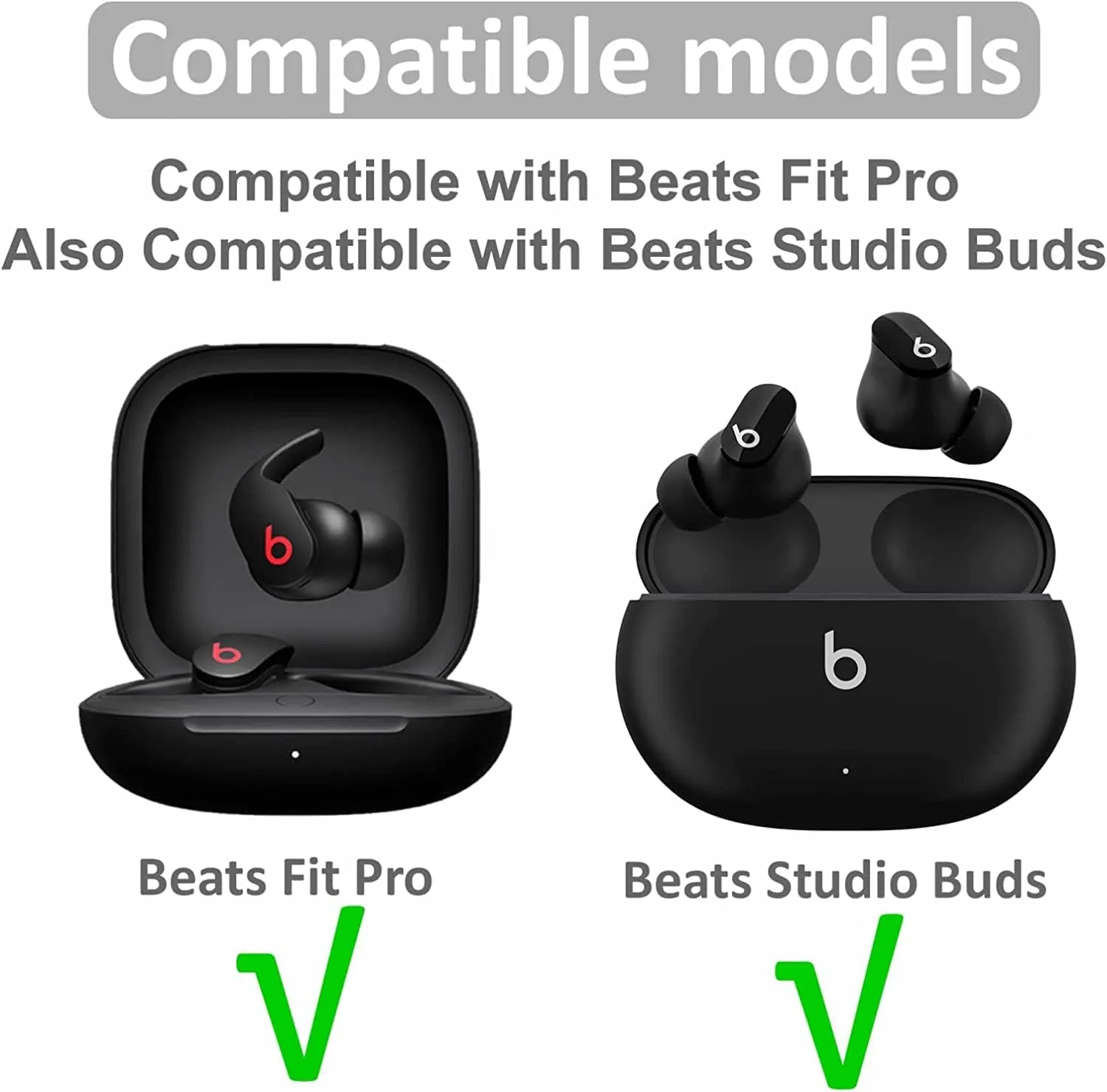 BLUEWALL Ear Tips Compatible with Beats Fit Pro Earbuds, S/M/L Sizes Soft Silicon Earbud Tips Replacement Eartips Compatible with Beats Fit Pro 6 Pairs Gray