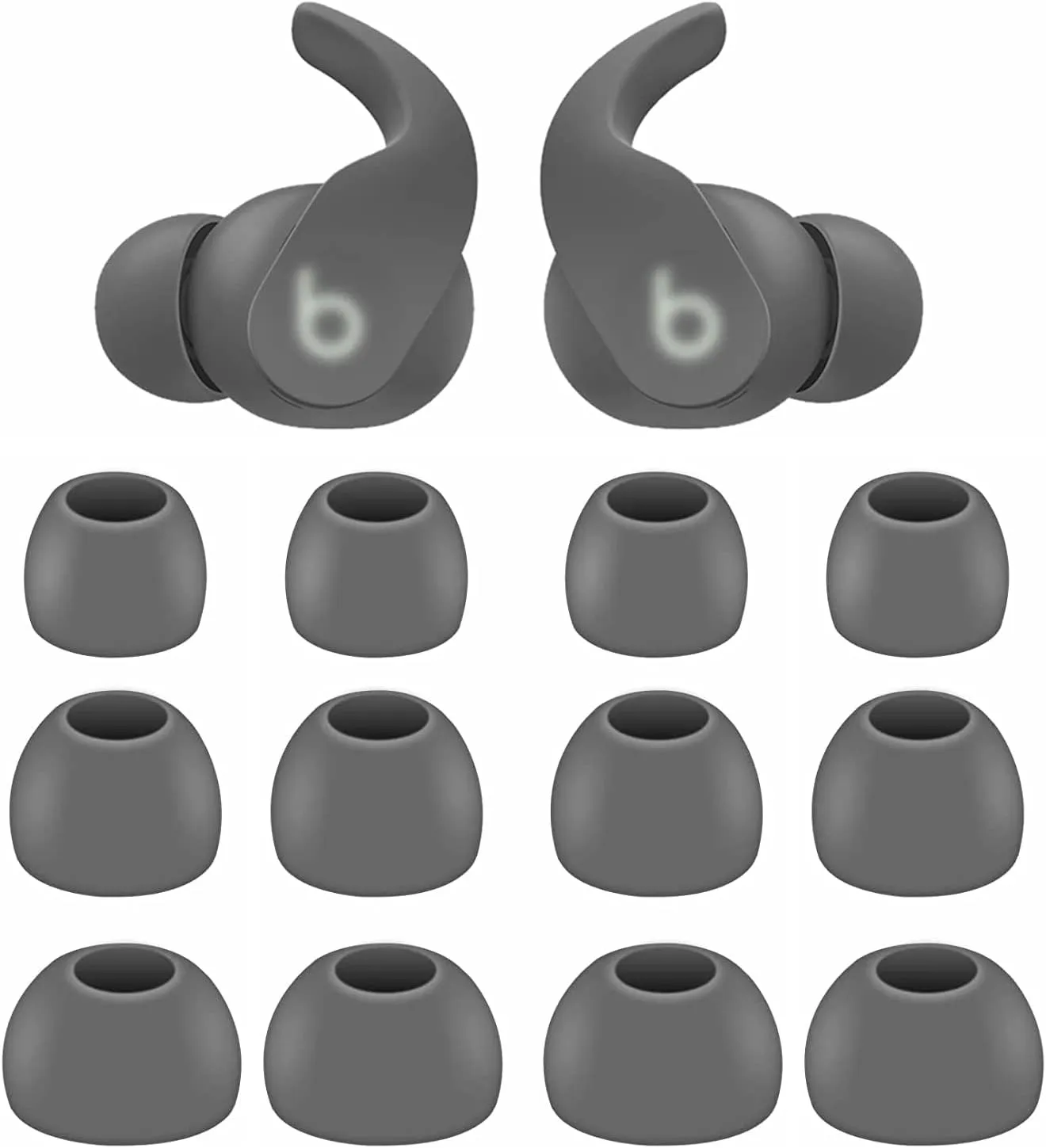 BLUEWALL Ear Tips Compatible with Beats Fit Pro Earbuds, S/M/L Sizes Soft Silicon Earbud Tips Replacement Eartips Compatible with Beats Fit Pro 6 Pairs Gray